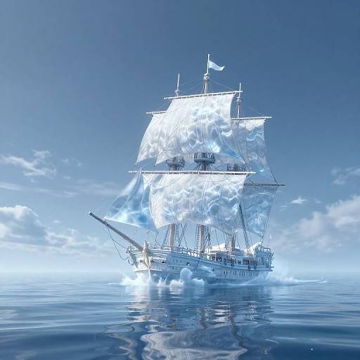 Ethereal Ice Sails on Dreamlike Seas