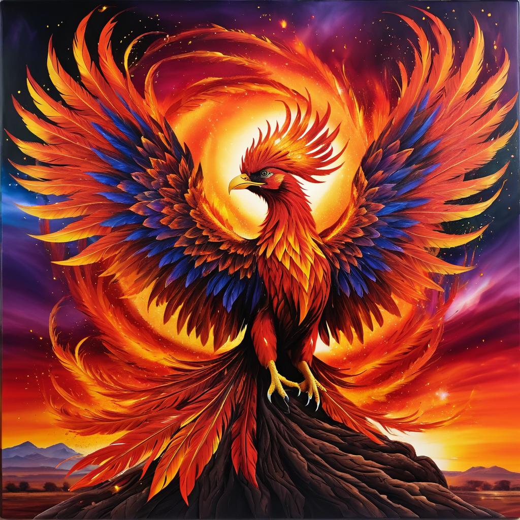 Phoenix Rising in Dramatic Sunset