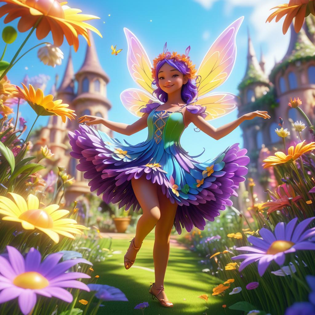 Whimsical Fairy in a Magical Garden