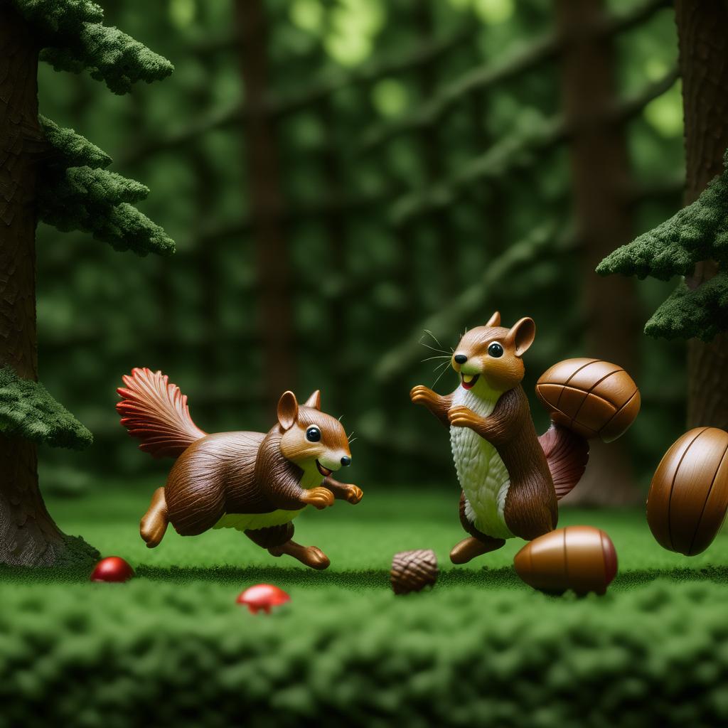 Playful Squirrel in a Lush Forest