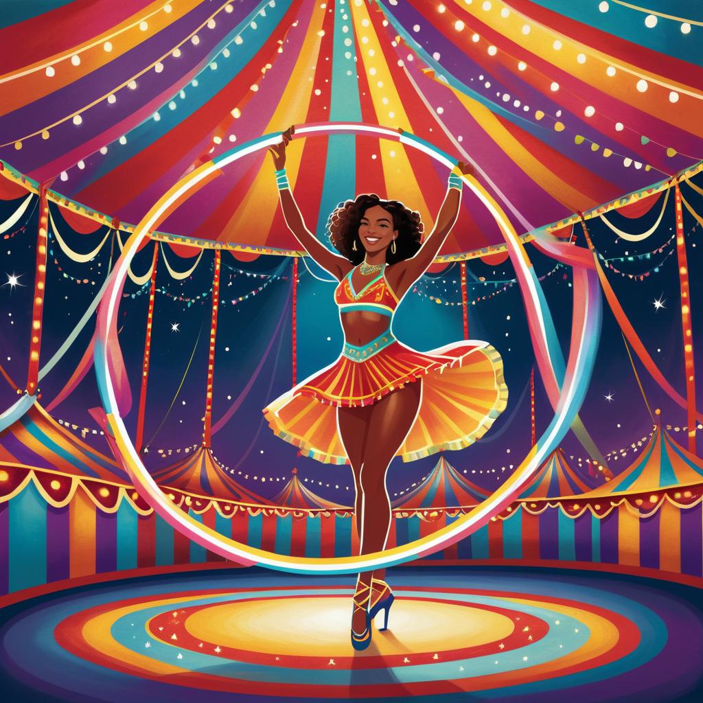 Joyful Acrobat in a Colorful Circus