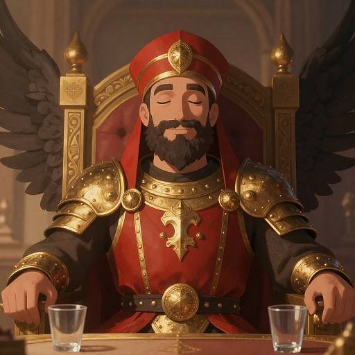 Majestic Bearded Man on Throne