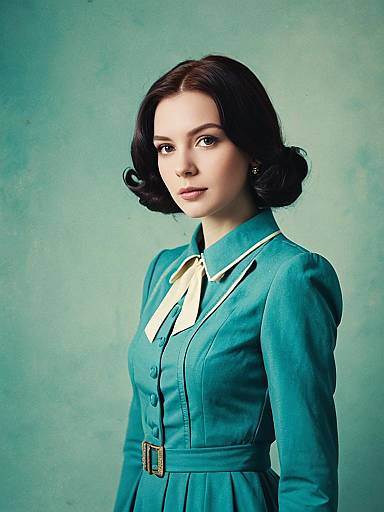 Woman in Vintage Julia Costume