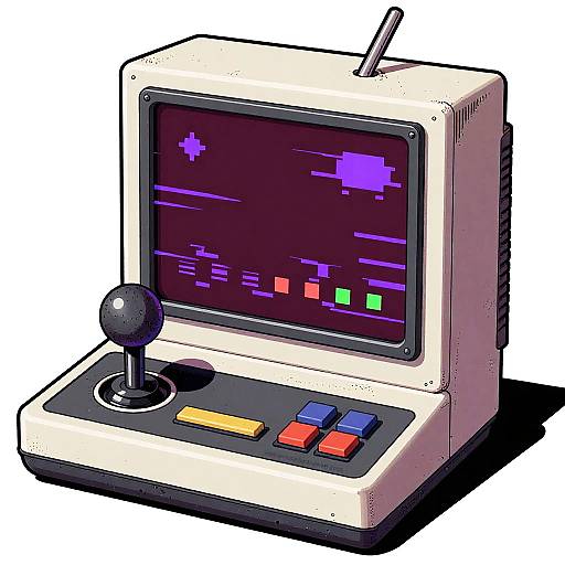 Retro Glitchy Console Comic Art