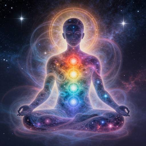 Cosmic Chakra Silhouette Artwork