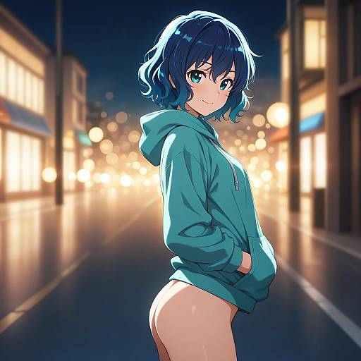 Anime Girl Night Street Portrait