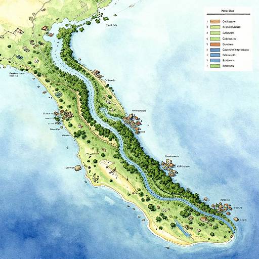 Watercolor DnD River Delta Map