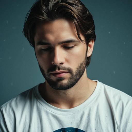 Emotional Young Man with Brown Hair