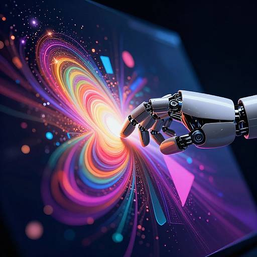 Futuristic Robotic Hand Creating Art