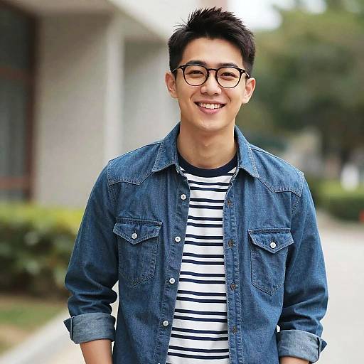 Warm Smiling Young Man in Denim