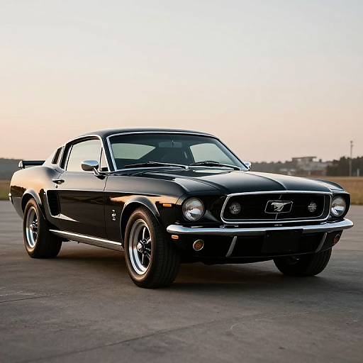 Sleek Classic Black Muscle Car