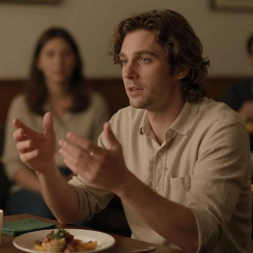 Cozy Dining Moment with Gesture