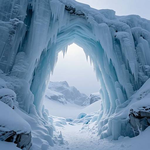 Ethereal Icy Arch Between Worlds