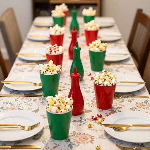 Festive Christmas Party Table Setup