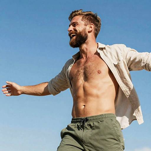 Joyful Profile of a Laughing Man