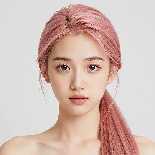 Photo-Realistic Portrait of Pink-Haired Girl