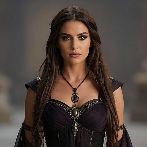 Dark Priestess Woman Portrait