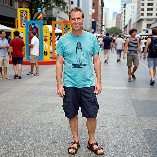 Retro Surf Style in Urban Art Square