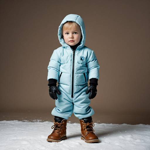 Toddler in Blue Winter Snowsuit