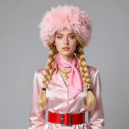 Vintage Fashion Woman in Inappropriate Costume