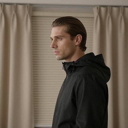 Mysterious Man in Hooded Jacket