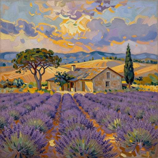 Vibrant Impressionist Landscape of Provence