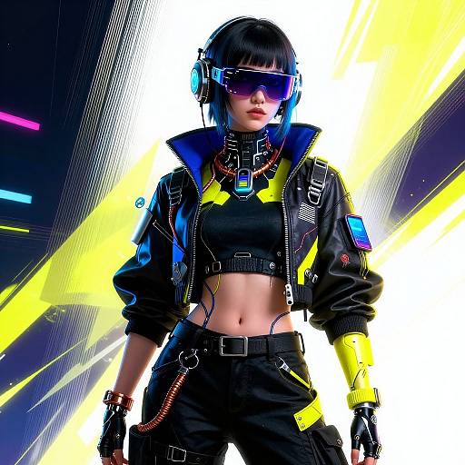 Cyberpunk Girl with Futuristic Gear