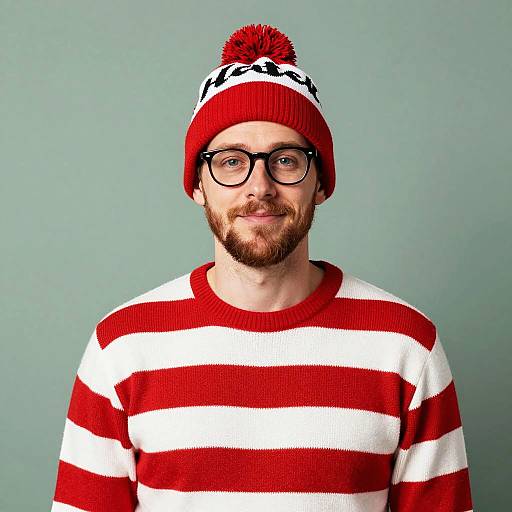 Photorealistic Wheres Wally Costume Portrait