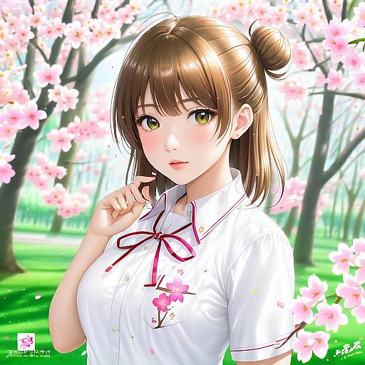 Illustration of Hanami ume, gakuen idolmaster in the style of Cyicheng
