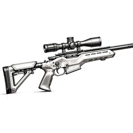 Futuristic Sniper Rifle Sketch