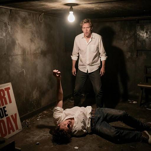 Dark Gritty Basement Shock Scene