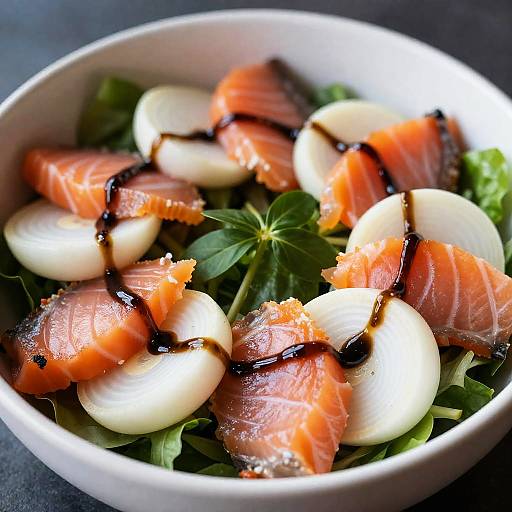 Dramatic Close-Up Smoked Salmon Niçoise