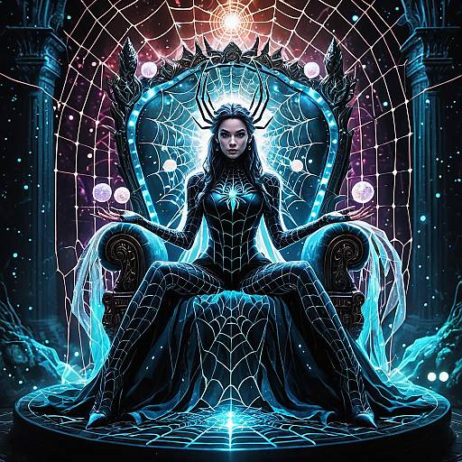 Fantasy Spider Goddess on Throne
