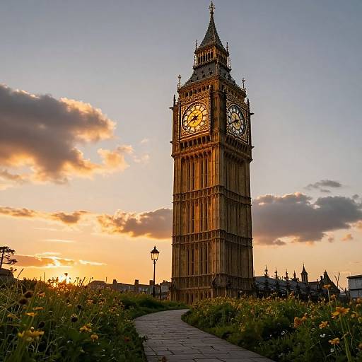 Sunset Glow on Clock Tower