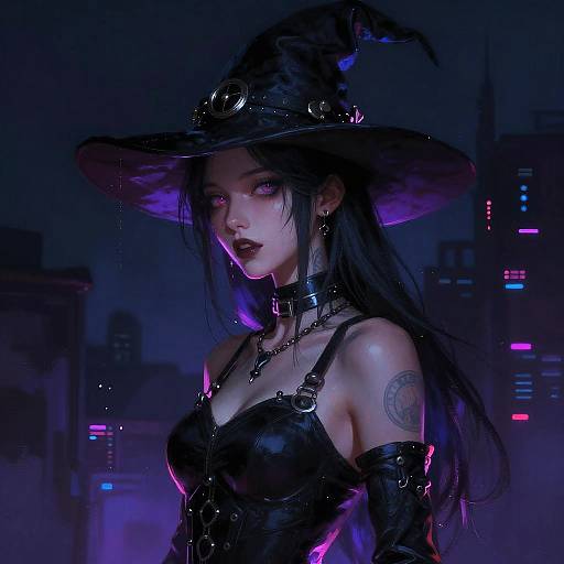 Neon Cyber Witch Portrait