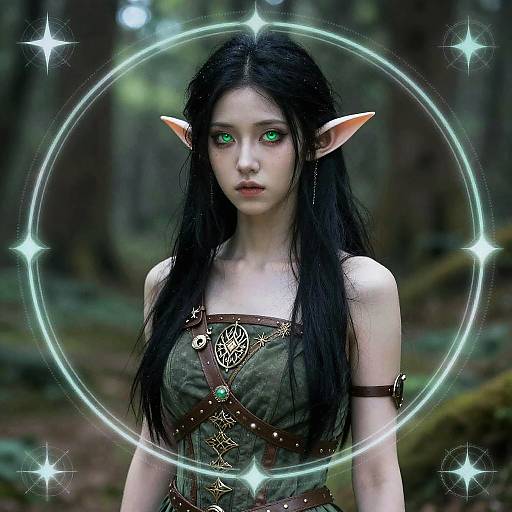 Fantasy Elf with Magical Runes