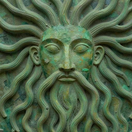 Mystical Green Sculpture of Nature Spirit
