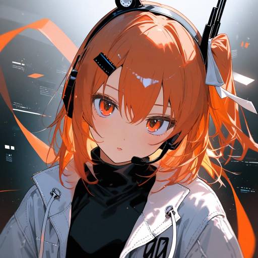 Futuristic Android Girl in Sleek Lab