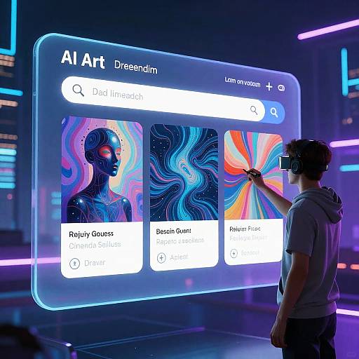 Futuristic AI Art Search Interface