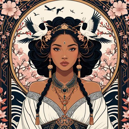 Oriental Mulatto Woman in Art Nouveau Style