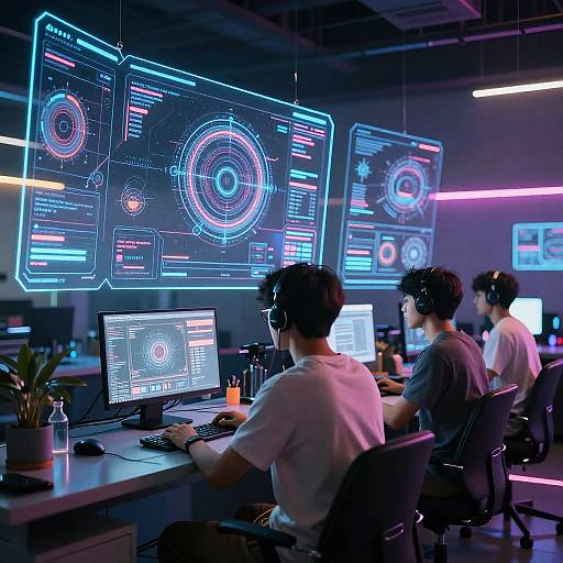 Futuristic Cyberpunk Digital Art Studio