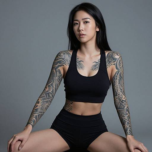 Portrait of Tattooed Asian Woman