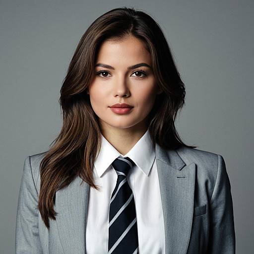 Professional Businesswoman in Grey Suit