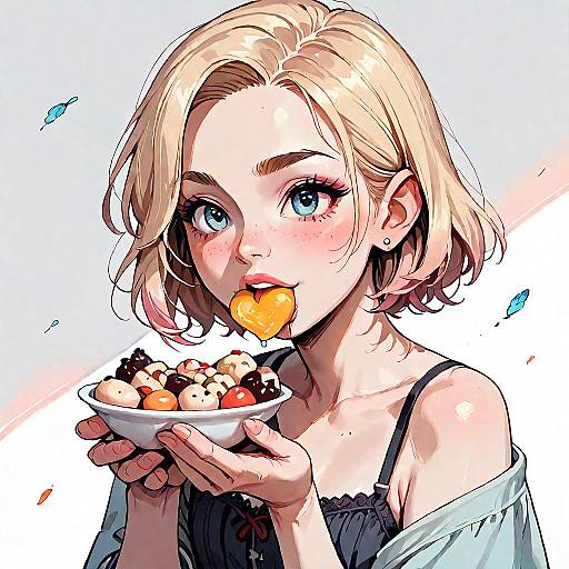 Blonde Girl Eating a Tiny Person