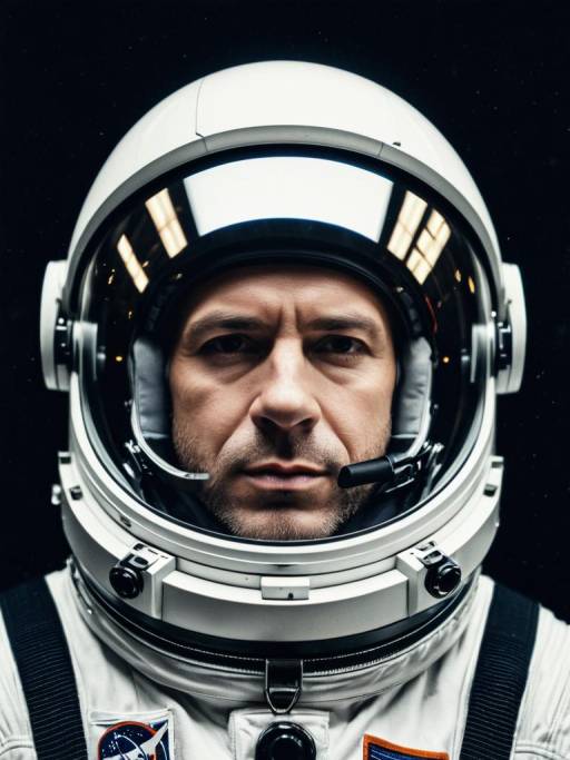 Man in Astronaut Costume with Reflective Helmet