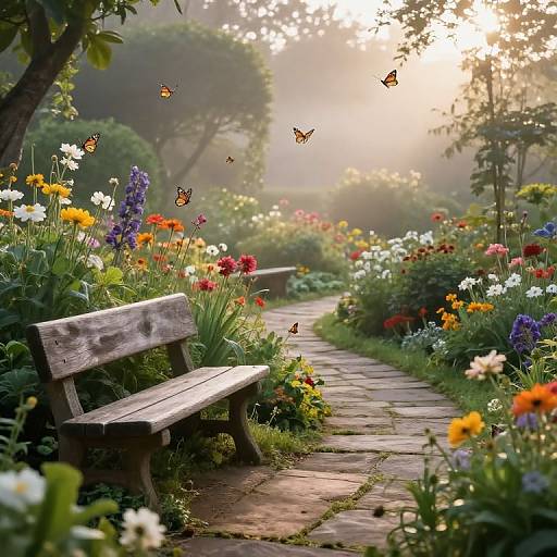 Pablo's Tranquil Garden in Morning Mist