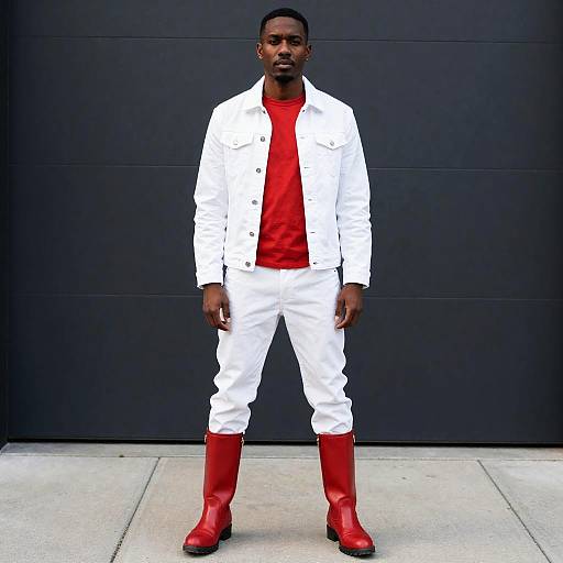 Man in Rockstar Costume with Red Boots