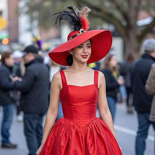 Elegant Red Mardi Gras Dress