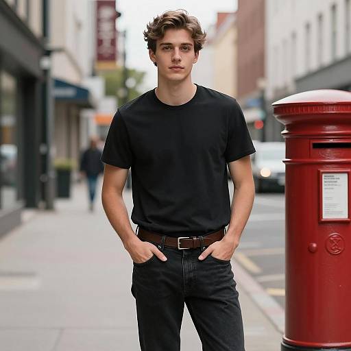 Urban Casual Young Man in Dark Jeans