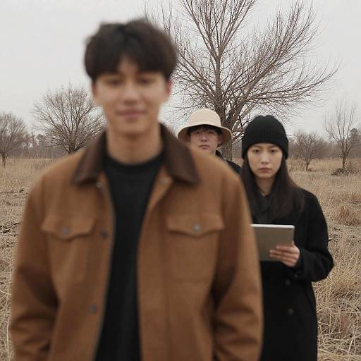 Three Figures in a Barren Landscape